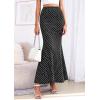 imagePRETTYGARDEN Womens Maxi Skirt 2026 Summer Flowy Polka Dot Floral High Waisted Mermaid Office Work Spring Long Slip SkirtsDot Black White