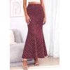 imagePRETTYGARDEN Womens Maxi Skirt 2026 Summer Flowy Polka Dot Floral High Waisted Mermaid Office Work Spring Long Slip SkirtsDot Wine Red White