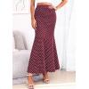 imagePRETTYGARDEN Womens Maxi Skirt 2026 Summer Flowy Polka Dot Floral High Waisted Mermaid Office Work Spring Long Slip SkirtsDot Wine Red White