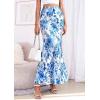 imagePRETTYGARDEN Womens Maxi Skirt 2026 Summer Flowy Polka Dot Floral High Waisted Mermaid Office Work Spring Long Slip SkirtsWhite Blue Flower