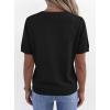 imagePRETTYGARDEN Womens Short Sleeve Sweater V Neck Trendy Pullover Tops 2026 Summer Spring Loose Lightweight Casual BlouseBlack