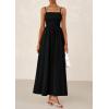 imagePRETTYGARDEN Womens Smocked Maxi Dresses 2026 Summer Sundress Casual Spaghetti Strap Swing A Line Long Flowy Beach DressBlack