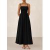 imagePRETTYGARDEN Womens Smocked Maxi Dresses 2026 Summer Sundress Casual Spaghetti Strap Swing A Line Long Flowy Beach DressBlack