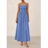 imagePRETTYGARDEN Womens Smocked Maxi Dresses 2026 Summer Sundress Casual Spaghetti Strap Swing A Line Long Flowy Beach DressBlue