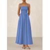 imagePRETTYGARDEN Womens Smocked Maxi Dresses 2026 Summer Sundress Casual Spaghetti Strap Swing A Line Long Flowy Beach DressBlue