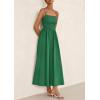 imagePRETTYGARDEN Womens Smocked Maxi Dresses 2026 Summer Sundress Casual Spaghetti Strap Swing A Line Long Flowy Beach DressDark Green