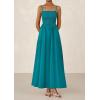 imagePRETTYGARDEN Womens Smocked Maxi Dresses 2026 Summer Sundress Casual Spaghetti Strap Swing A Line Long Flowy Beach DressLake Blue
