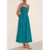 imagePRETTYGARDEN Womens Smocked Maxi Dresses 2026 Summer Sundress Casual Spaghetti Strap Swing A Line Long Flowy Beach DressLake Blue