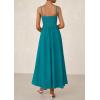 imagePRETTYGARDEN Womens Smocked Maxi Dresses 2026 Summer Sundress Casual Spaghetti Strap Swing A Line Long Flowy Beach DressLake Blue