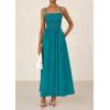 imagePRETTYGARDEN Womens Smocked Maxi Dresses 2026 Summer Sundress Casual Spaghetti Strap Swing A Line Long Flowy Beach DressLake Blue