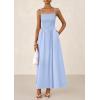 imagePRETTYGARDEN Womens Smocked Maxi Dresses 2026 Summer Sundress Casual Spaghetti Strap Swing A Line Long Flowy Beach DressLight Blue