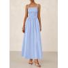 imagePRETTYGARDEN Womens Smocked Maxi Dresses 2026 Summer Sundress Casual Spaghetti Strap Swing A Line Long Flowy Beach DressLight Blue