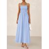 imagePRETTYGARDEN Womens Smocked Maxi Dresses 2026 Summer Sundress Casual Spaghetti Strap Swing A Line Long Flowy Beach DressLight Blue