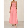 imagePRETTYGARDEN Womens Smocked Maxi Dresses 2026 Summer Sundress Casual Spaghetti Strap Swing A Line Long Flowy Beach DressPink