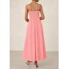 imagePRETTYGARDEN Womens Smocked Maxi Dresses 2026 Summer Sundress Casual Spaghetti Strap Swing A Line Long Flowy Beach DressPink