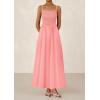 imagePRETTYGARDEN Womens Smocked Maxi Dresses 2026 Summer Sundress Casual Spaghetti Strap Swing A Line Long Flowy Beach DressPink
