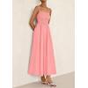 imagePRETTYGARDEN Womens Smocked Maxi Dresses 2026 Summer Sundress Casual Spaghetti Strap Swing A Line Long Flowy Beach DressPink