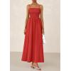 imagePRETTYGARDEN Womens Smocked Maxi Dresses 2026 Summer Sundress Casual Spaghetti Strap Swing A Line Long Flowy Beach DressRed
