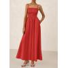 imagePRETTYGARDEN Womens Smocked Maxi Dresses 2026 Summer Sundress Casual Spaghetti Strap Swing A Line Long Flowy Beach DressRed