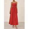 imagePRETTYGARDEN Womens Smocked Maxi Dresses 2026 Summer Sundress Casual Spaghetti Strap Swing A Line Long Flowy Beach DressRed