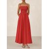imagePRETTYGARDEN Womens Smocked Maxi Dresses 2026 Summer Sundress Casual Spaghetti Strap Swing A Line Long Flowy Beach DressRed