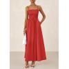 imagePRETTYGARDEN Womens Smocked Maxi Dresses 2026 Summer Sundress Casual Spaghetti Strap Swing A Line Long Flowy Beach DressRed