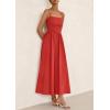 imagePRETTYGARDEN Womens Smocked Maxi Dresses 2026 Summer Sundress Casual Spaghetti Strap Swing A Line Long Flowy Beach DressRed