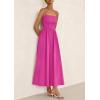 imagePRETTYGARDEN Womens Smocked Maxi Dresses 2026 Summer Sundress Casual Spaghetti Strap Swing A Line Long Flowy Beach DressRose Red