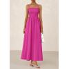 imagePRETTYGARDEN Womens Smocked Maxi Dresses 2026 Summer Sundress Casual Spaghetti Strap Swing A Line Long Flowy Beach DressRose Red
