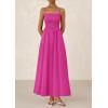 imagePRETTYGARDEN Womens Smocked Maxi Dresses 2026 Summer Sundress Casual Spaghetti Strap Swing A Line Long Flowy Beach DressRose Red