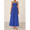imagePRETTYGARDEN Womens Smocked Maxi Dresses 2026 Summer Sundress Casual Spaghetti Strap Swing A Line Long Flowy Beach DressRoyal Blue