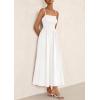 imagePRETTYGARDEN Womens Smocked Maxi Dresses 2026 Summer Sundress Casual Spaghetti Strap Swing A Line Long Flowy Beach DressWhite