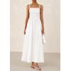 imagePRETTYGARDEN Womens Smocked Maxi Dresses 2026 Summer Sundress Casual Spaghetti Strap Swing A Line Long Flowy Beach DressWhite