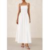 imagePRETTYGARDEN Womens Smocked Maxi Dresses 2026 Summer Sundress Casual Spaghetti Strap Swing A Line Long Flowy Beach DressWhite
