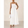 imagePRETTYGARDEN Womens Smocked Maxi Dresses 2026 Summer Sundress Casual Spaghetti Strap Swing A Line Long Flowy Beach DressWhite