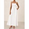 imagePRETTYGARDEN Womens Smocked Maxi Dresses 2026 Summer Sundress Casual Spaghetti Strap Swing A Line Long Flowy Beach DressWhite