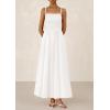 imagePRETTYGARDEN Womens Smocked Maxi Dresses 2026 Summer Sundress Casual Spaghetti Strap Swing A Line Long Flowy Beach DressWhite