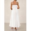 imagePRETTYGARDEN Womens Smocked Maxi Dresses 2026 Summer Sundress Casual Spaghetti Strap Swing A Line Long Flowy Beach DressWhite
