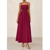 imagePRETTYGARDEN Womens Smocked Maxi Dresses 2026 Summer Sundress Casual Spaghetti Strap Swing A Line Long Flowy Beach DressWine Red
