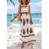 imagePRETTYGARDEN Womens Summer Boho Maxi Dress 2026 Casual Sleeveless Square Neck Floral Aline Smocked Beach Dresses with PocketsFloral Apricot Black