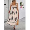 imagePRETTYGARDEN Womens Summer Boho Maxi Dress 2026 Casual Sleeveless Square Neck Floral Aline Smocked Beach Dresses with PocketsFloral Apricot Black
