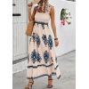 imagePRETTYGARDEN Womens Summer Boho Maxi Dress 2026 Casual Sleeveless Square Neck Floral Aline Smocked Beach Dresses with PocketsFloral Apricot Navy