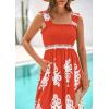 imagePRETTYGARDEN Womens Summer Boho Maxi Dress 2026 Casual Sleeveless Square Neck Floral Aline Smocked Beach Dresses with PocketsFloral Brick Red White