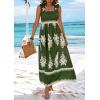 imagePRETTYGARDEN Womens Summer Boho Maxi Dress 2026 Casual Sleeveless Square Neck Floral Aline Smocked Beach Dresses with PocketsFloral Green Apricot