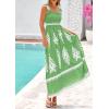 imagePRETTYGARDEN Womens Summer Boho Maxi Dress 2026 Casual Sleeveless Square Neck Floral Aline Smocked Beach Dresses with PocketsFloral Green White
