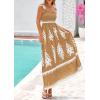 imagePRETTYGARDEN Womens Summer Boho Maxi Dress 2026 Casual Sleeveless Square Neck Floral Aline Smocked Beach Dresses with PocketsFloral Khaki White
