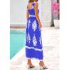 imagePRETTYGARDEN Womens Summer Boho Maxi Dress 2026 Casual Sleeveless Square Neck Floral Aline Smocked Beach Dresses with PocketsFloral Royal Blue White