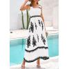 imagePRETTYGARDEN Womens Summer Boho Maxi Dress 2026 Casual Sleeveless Square Neck Floral Aline Smocked Beach Dresses with PocketsFloral White Black