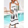 imagePRETTYGARDEN Womens Summer Boho Maxi Dress 2026 Casual Sleeveless Square Neck Floral Aline Smocked Beach Dresses with PocketsFloral White Black
