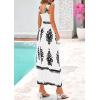 imagePRETTYGARDEN Womens Summer Boho Maxi Dress 2026 Casual Sleeveless Square Neck Floral Aline Smocked Beach Dresses with PocketsFloral White Black